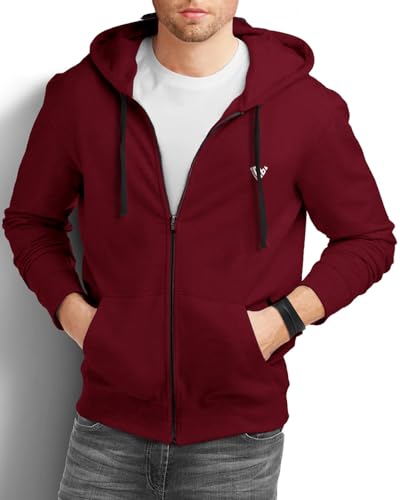 Image of EYEBOGLER Mens Hooded Neck Full Sleeves Regular Fit Solid Jacket