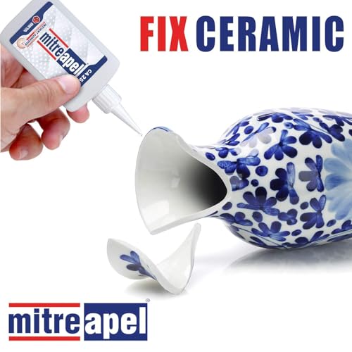 MITREAPEL Super CA Glue with Adhesive Activator (2 x 0.80 oz - 2 x 3.30 fl oz.) - Cyanoacrylate Super Glue for Plastic, Glass, Ceramic, DIY Projects, 3D Printing - (2 Pk)