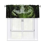 RTSTNMBD Valance Curtain Bohemia Valances for Windows Gator Lurking Green Valance Short Curtains for Kitchen Dining Room Home Decor Rod Pocket Short Blackout Window Valances 1 Panel 54x18in