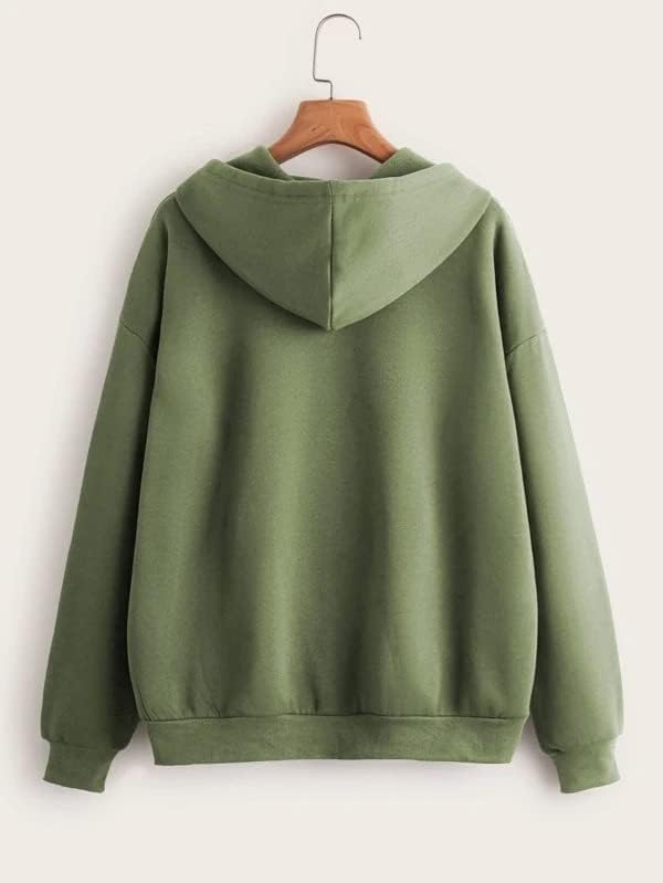 Image of Casual Solid Full Sleeves Women Stylish Hooded Neck Fleece Zipper Hoodie for Winter