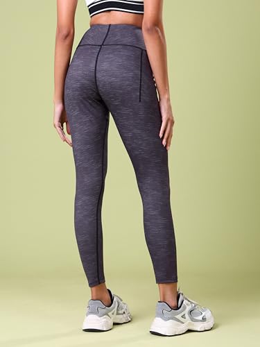 Image of TECHNOSPORT Womens High Rise Skinny Fit Activewear Tights for Running, Gym and Sports