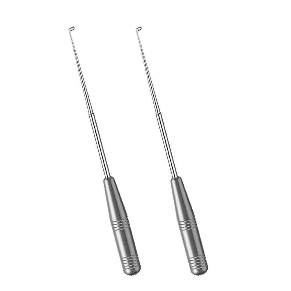 2 Pcs Fish Hook Remover, Stainless Steel Fish Hook Detacher Security Extractor Dehooker Tools, Quick Fishing Unhooking Disgorger for Freshwater and Saltwater, Grey