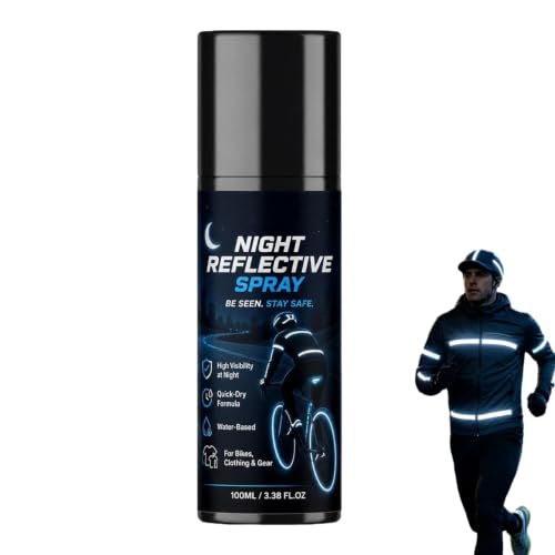 Reflective Spray Paint Clear,Night Reflective Spray,3.38floz Invisible Daytime Running Reflective Sprays,Safety Fluorescent Paint For Outdoor Cycling Camping Hiking Walking Driveway Traffic