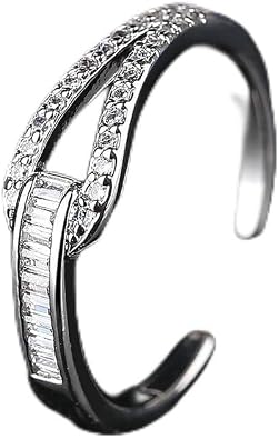 Light luxury, simple row ring, live mouth design, diamond index finger ring women