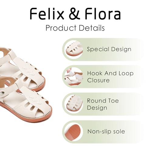 Image of Felix & Flora Toddler Girls Sandals Soft Rubber Princess Flat Shoes Flower Girl Shoes