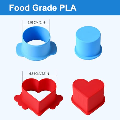 Set de cortadores y selladores para pasteles con forma de corazón y redondo miniatura 3