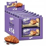 Croissants Chocolate Milka - Sabor Vainilla - Caja de 14 Croissants Rellenos de Chocolate Milka - Sabor Vainilla
