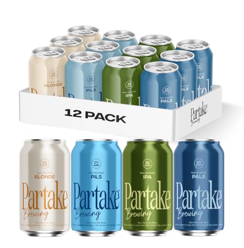 Partake Brewing Craft Non Alcoholic Beer, Variety Pack x 12 Fl Oz Cans - Low Calorie & Carb, No Sugar, All Natural Ingredients - Award-Winning Taste, Non Alcoholic Beer Without the Empty Calories