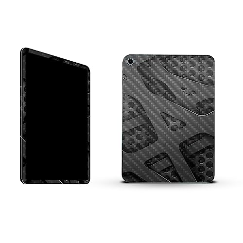 Image of MightySkins Carbon Fiber Skin Compatible with Apple iPad 10.9 inch 10th Gen (2022) Full Wrap Kit - Tech Wave | Protective, Durable Textured Carbon Fiber Finish | Easy to Apply | Made in The USA
