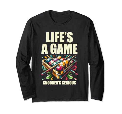 Life's Game Snooker's Serious Snooker Queue Langarmshirt
