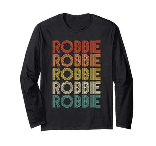 Divertido Nombre Personalizado Robbie Vintage Robbie Retro Meme Manga Larga