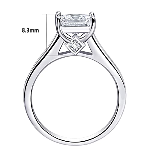 Newshe Jewellery Wedding Rings for Women AAAAACz 925 Sterling Silver Engagement Ring Sets Princess 4.1Ct Size 4-134