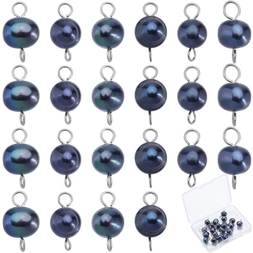 Connecteur de perles d'eau douce bleues pour création bijoux de luxe