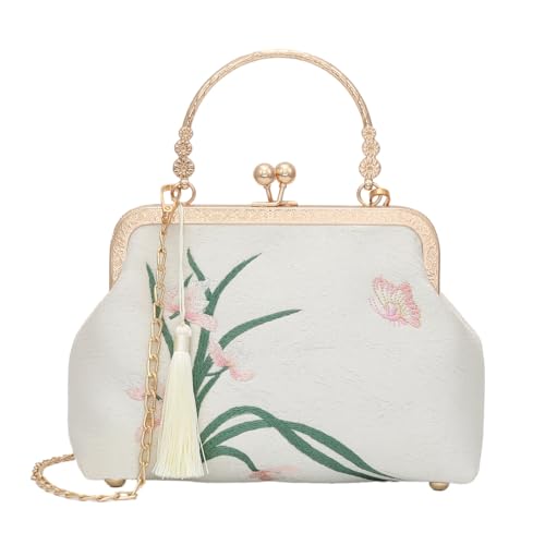 ♥ ❤ 2.The handbag handheld 、 the chain and clasp are made of high quality metal, and the fabric is made of high quality cloth with Detachable Chain Chain length 120cm. Every detail is carefully matched to give you a unique design.