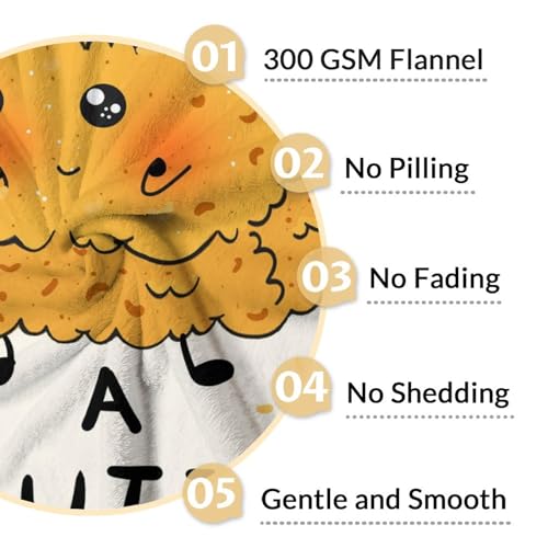 Mercuryelf Custom Chicken Nugget Blanket - Soft, Fuzzy & Warm - 50x60 Inches Flannel Throw Blankets for Living Room, Sofa - Beige Cute Throws Gift for Teens