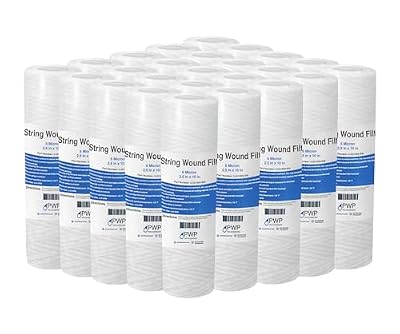String Wound Sediment Water Filter Cartridge Standard 2.5x10" 5 Micron 25 Pack