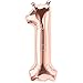 Produktbild ballonfritz® Ballon Zahl 1 in Rosegold - XXL 40"/102cm - Folienballon für Luft oder Helium als Geburtstag, Jubiläum, Hochzeit oder Abschluss Geschenk, Party Dekoration oder Überraschung
