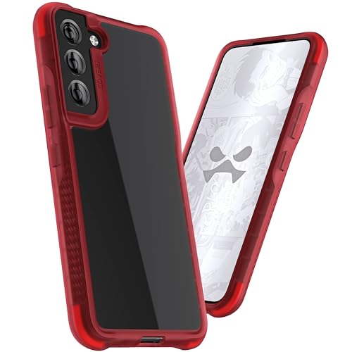 Image of Ghostek Covert Red S22 5G Case Clear Hard Back Shockproof Protective Phone Cover Premium Slim Thin Lightweight Design Heavy Duty Armor Designed for 2022 Samsung Galaxy S22 (6.1 inch) (Red)