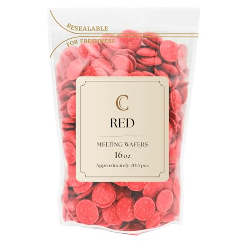 Merckens Chocolate Melting Wafers Bulk Bag Perfect For Dipping, Deserts, Baking And More (1 Pound, Red)