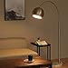 CO-Z Modern Floor Lamp for Living Room, Brushed Nickel Arc Floor Lamp with LED Bulb, Marble Base Contemporary Tall Lamp for Living Room Couch Sofa, Height Up to 69 Inch