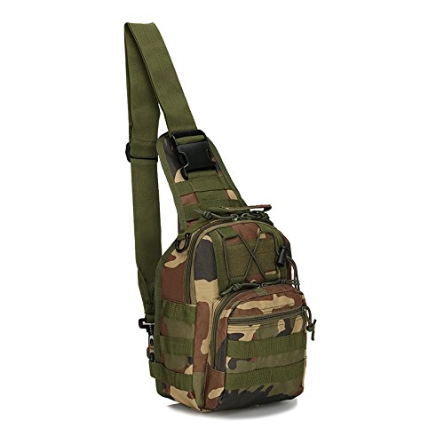 Noga Bolsa de Equipo táctico Molle Pesca Senderismo Bolsas de Caza Bolsa de Deporte Cuerpo de Pecho Cabestrillo Solo Hombro Mochila táctica (CLMC)
