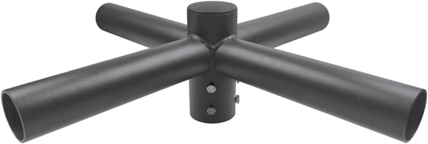 Quad Horizontal Tenon Adaptor with 4 Arms at 90 Degree, Light Pole Brackets for LED Shoebox Parking Lot Light,Floodlight,Outdoor Post Light Accessories,Bronze&Heavy Duty Steel Spoke Bracket
