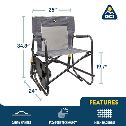 GCI Outdoor Freestyle Rocker Portable Folding Rocking Chair with Side Table 371147 の商品画像 2