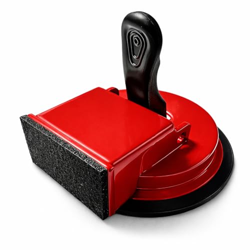 Floor Gap Fixer Tool, Heavy Duty Floor Gap Fixer Tool for Wood and Vinyl Planks, Carbon Steel Suction Cup Tool with Rubber Pad, Adjustable Height Setter Close Unsightly Seams (Red)