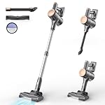 N8 Cordless Vacuum Cleaner, Lightweight Stick Vacuum with Powerful Suction, 2200mAh Battery, 40 Mins Runtime, Self-Standing, Rechargeable Vacuum Cleaners for Home Hardwood Floor Carpet Pet Hair (Gold)