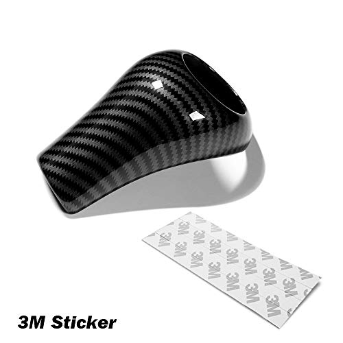 CHARMINGHORSE 1 Piece Carbon Fiber Car Gear Shift Knob Cover Sticker Interior Trim Compatible with W204 W212 A G E C Class CLS Accessories (Black)