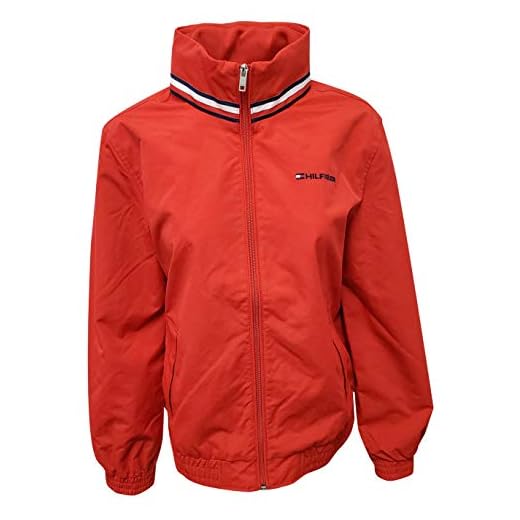 Tommy Hilfiger Women's Windbreaker Jacket (Large, Red)