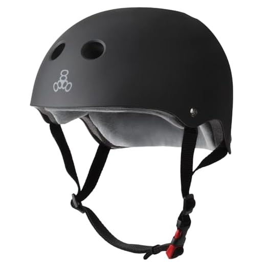 Triple Eight THE Certified Sweatsaver Helmet for Skateboarding, BMX, and Roller Skating, Black Rubber, Large / X-Large