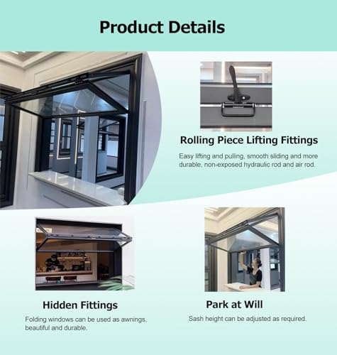 Ventana de concesión personalizable de aluminio con vidrio templado para cobertizo 3
