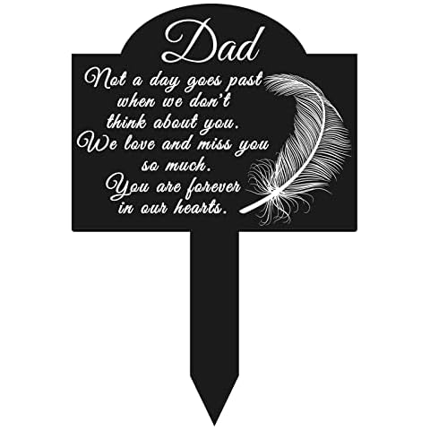 Memorial Stakes Cemetery Grave Plaque Stake Markers Memorial Feather Plaques for Outdoors Sympathy Garden Stake Acrylic Grave Stake Waterproof Garden Grave Decorations for Cemetery Outdoors Yard Decor Cover