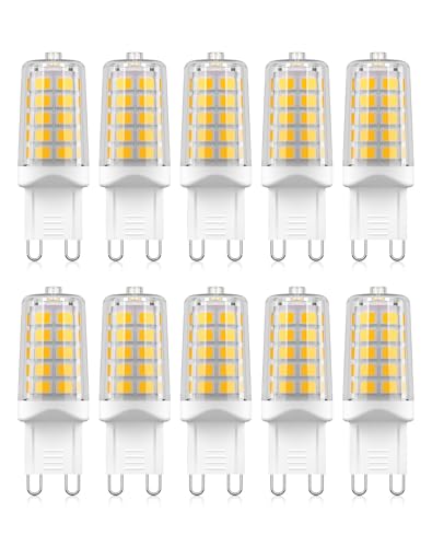 GOHDLAMP 10-Pack G9 LED Bulbs - 40W Equivalent, 450 Lumens, 4000K Neutral White, Bi-Pin Base, 4W, 360° Beam, Non-Dimmable, Energy-Saving