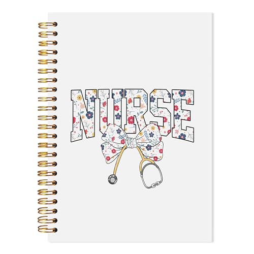 Carnet à spirales infirmière motif coquette bow format 14x21 cm