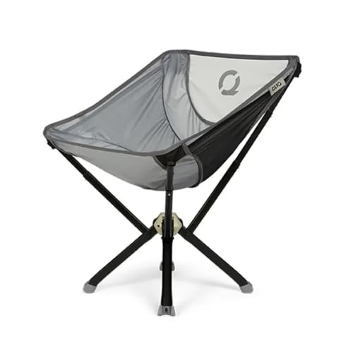 CLIQ ClassiQ Camping Chair - Lightweight Portable Lawn Chair Compact Folding Chair for Outdoors Reinforced 400 lb Capacity Quick-Setup Travel Chair for Camping Beach & Hiking (Grey)