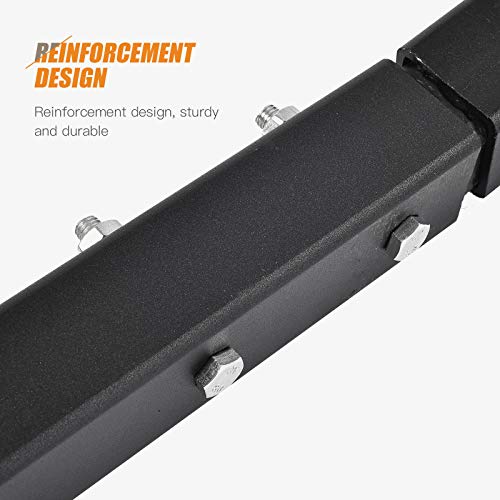 SUNCOO Pick Up Truck Bed Hitch Extender Adjustable Steel Extension Rack with Flag for Boat Lumber Long Loads Ladder Rack Canoe Kayak Long Pipes Lumber Black