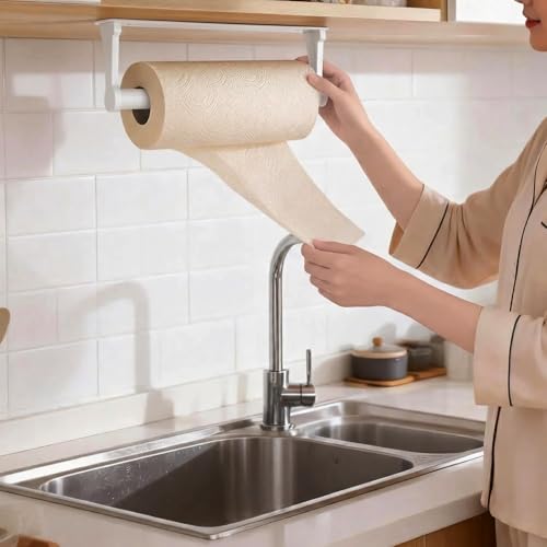 Loputon Küchenrollenhalter ohne Bohren, Küchenpapierhalter, Aluminiumlegierung Toilettenpapierhalter… – Ansicht 2
