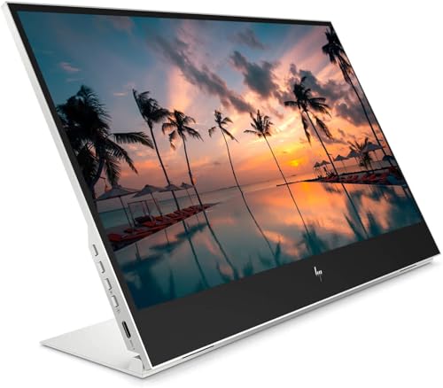 Image of HP EliteDisplay E14 G4 FHD (1920 x 1080) Portable Monitor, Keys to Go Keyboard, Pebble Bluetooth Mouse