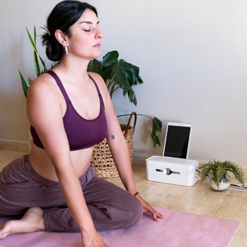 Kabel-Organizer-Box | Kabel-Organizer für den Schreibtisch | Kabelaufwicklung | Verstecken und Ordnen von Kabeln | Kabelmanagement | Kabelaufbewahrung | Kabel-Organizer