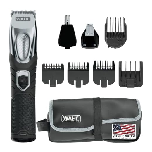 Wahl USA Rechargeable Lithium Ion All in One Beard Trimmer for Men with Detail and Ear & Nose Hair Trimmer Attachment – Model 9854-600B