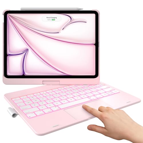 typecase Touch Keyboard Case for iPad Air 11-inch(M4/M3/M2, 2026/2025/2024) & iPad Pro 11(4th/3rd/2nd/1st Gen),Multi-Touch Trackpad,11-Color Backlight,360°Rotatable for iPad Air 5/4th Gen,Light Pink by typecase - Used condition - US$56.99