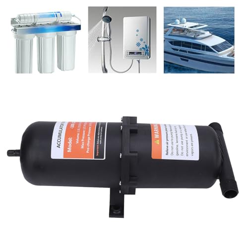 Jeffergarden Wasserpumpen-Drucktank, 1 L Unter Druck Stehender Akkumulatortank für Boots- und Wohnmobilreisen mit 125 PSI und 1/2 Zoll MNPT-Anschluss für eine Reibungslose Wasserflusskontrolle