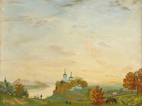 Tableaux sur toile L'Automne de Kustodiev 60x90cm pour décoration murale salon