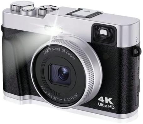 4K Digital Camera With Flashlight & 16x Zoom - Black
