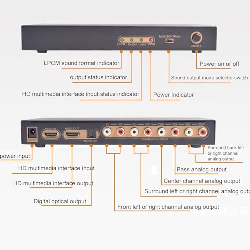 Image of 4K HDMI Audio Converter DAC LPCM HDMI Audio Extractor Optical Digital to Analog 2CH 5.1CH 7.1CH SPDIF RCA Output