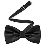 Medsuo Adjustable Bowtie, Men BowtiePre-Tied Bow Tie for Parties (Black)