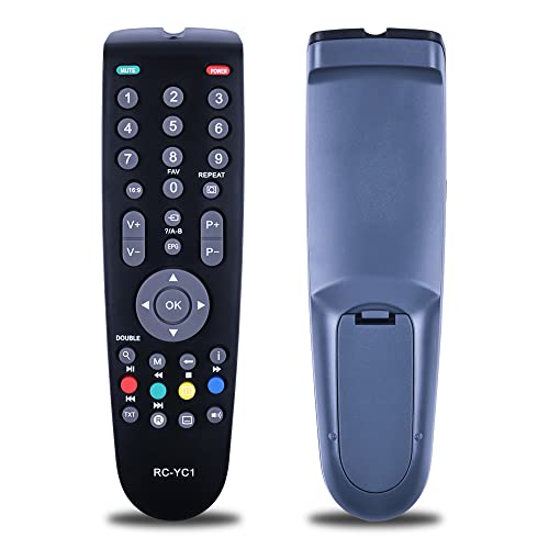 TCNOUMT Controlo remoto de substituição compatível para Grundig TV RC-YC1 GD1 23 RCYC1 YD1187R YD1187R-1 YD1187R-2 22XLE3220BA 32GLX2600 32GLX3002T 32XLC3222222T 200BA