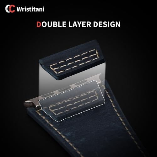 Image of Wristitani Genuine Leather Strap Compatible With Apple Watch